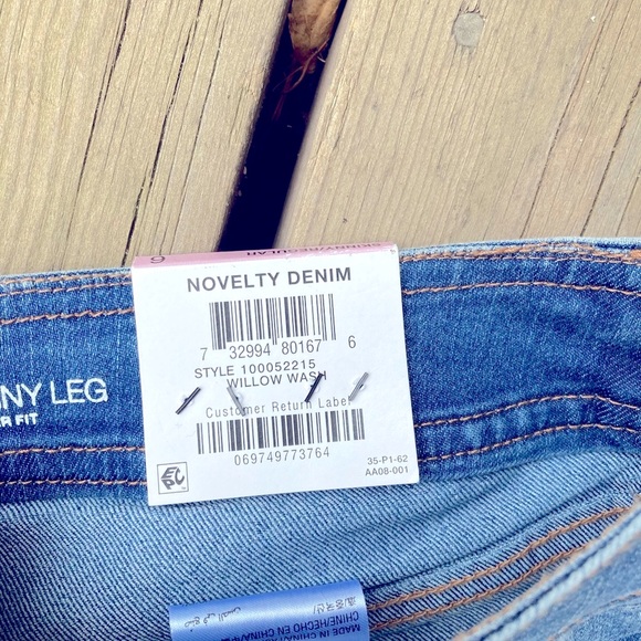 Jeans INC INTERNATIONAL CONCEPTS Blue Ankle Mid Rise Skinny Leg Regular Size 6 - Picture 6 of 12